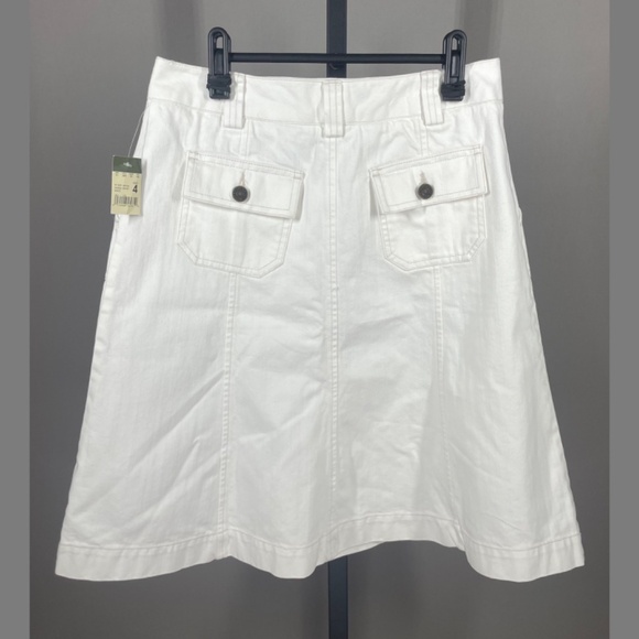 NEW Eddie Bauer Skirt Womens 4 white denim flare outdoor preppy casual gorp - Picture 5 of 7